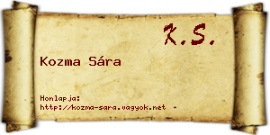 Kozma Sára névjegykártya